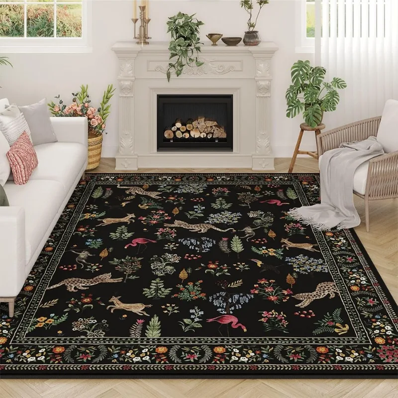 Soft Rug Nursery - Oturma Odası Halısı Çiçek Hayvan Vintage
