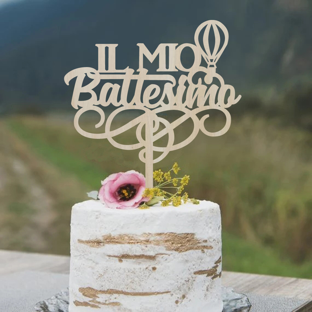 Baby Nursery Hot Air Balloon - Il Mio Battesimo kek Topper İtalya