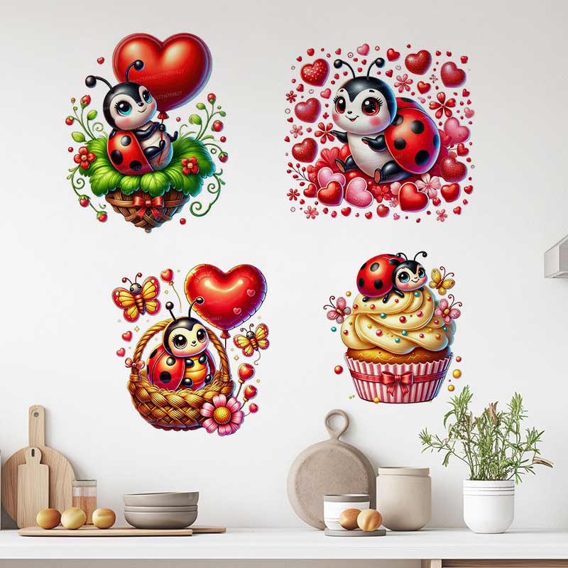 Baby Nursery Furniture - Sevimli Uğur Böceği Duvar Sticker Bebek