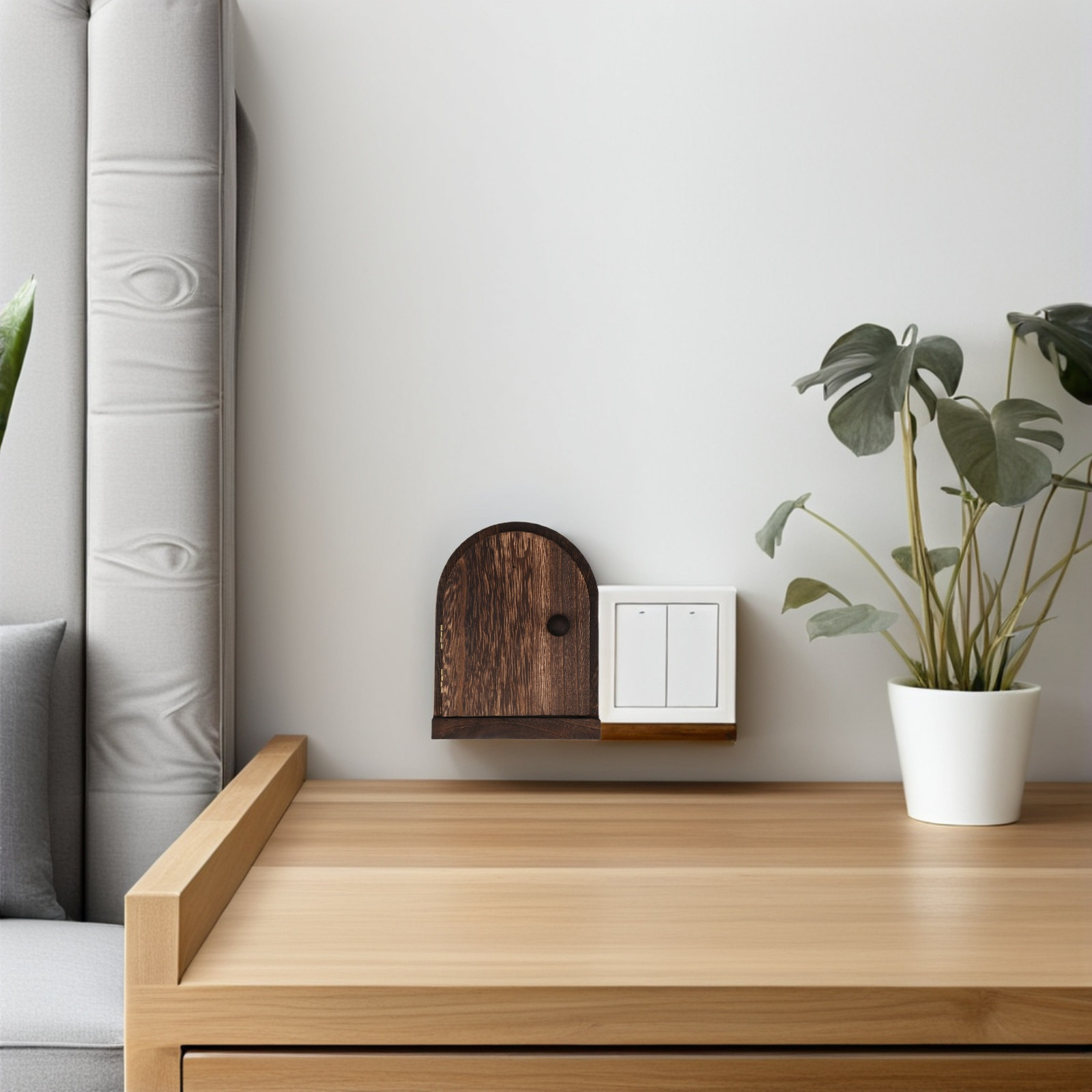 Outlet Cover Childproof - Masif Ahşap Anahtar Koruyucu Kapak Rustik