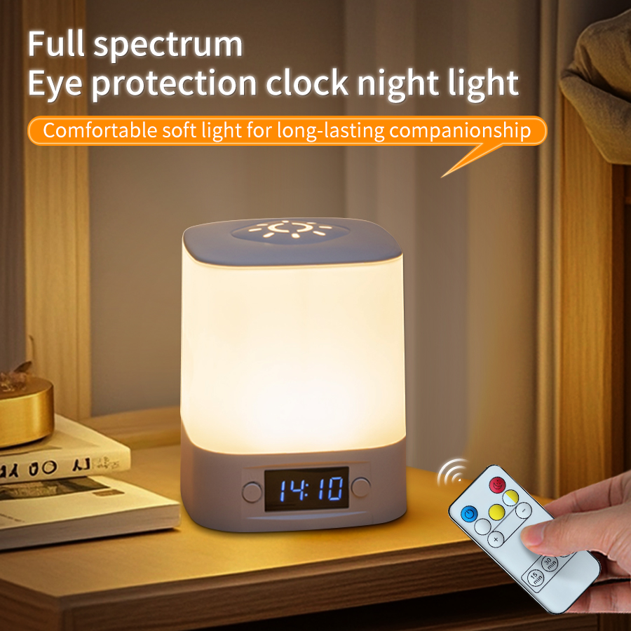 Baby Nursery Equipment - Taşınabilir Led Gece Lambası Saat Zaman