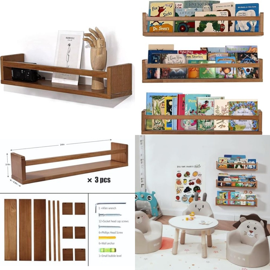 Baby Nursery Floating Shelves - Bebek Odası Dekoru için Yüzer Kitaplık