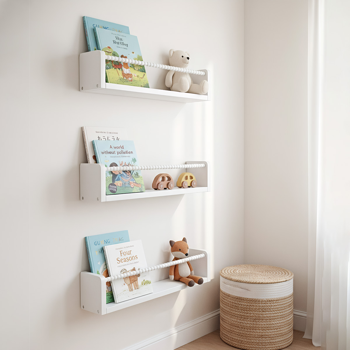Baby Nursery Bookcase - Çocuk Odası Kitap Rafları, 15,7 İnç