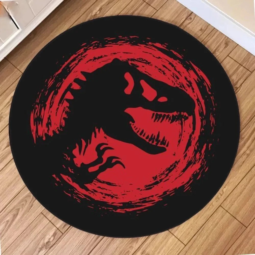 Soft Rug Nursery - Karikatür Dinozor Halı, Çocuk Yuvarlak Paspas