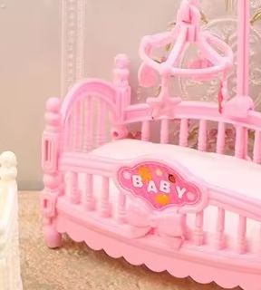 Baby Nursery Bed - 1:12 Dollhouse Minyatür Mini Bebek Yatağı