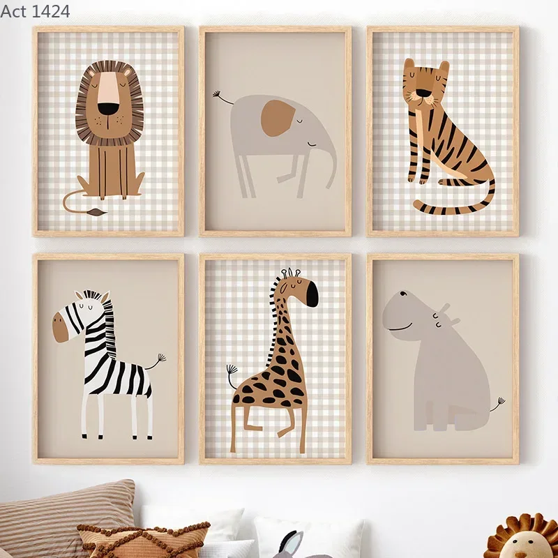 Baby Nursery Jungle - Aslan Kaplan Fil Zürafa Orman Hayvanları