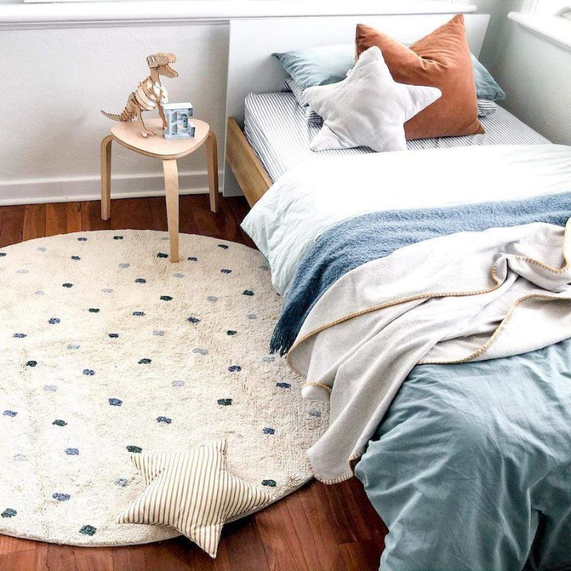 Soft Rug Nursery - Nokta kabarık halı oturma odası yuvarlak