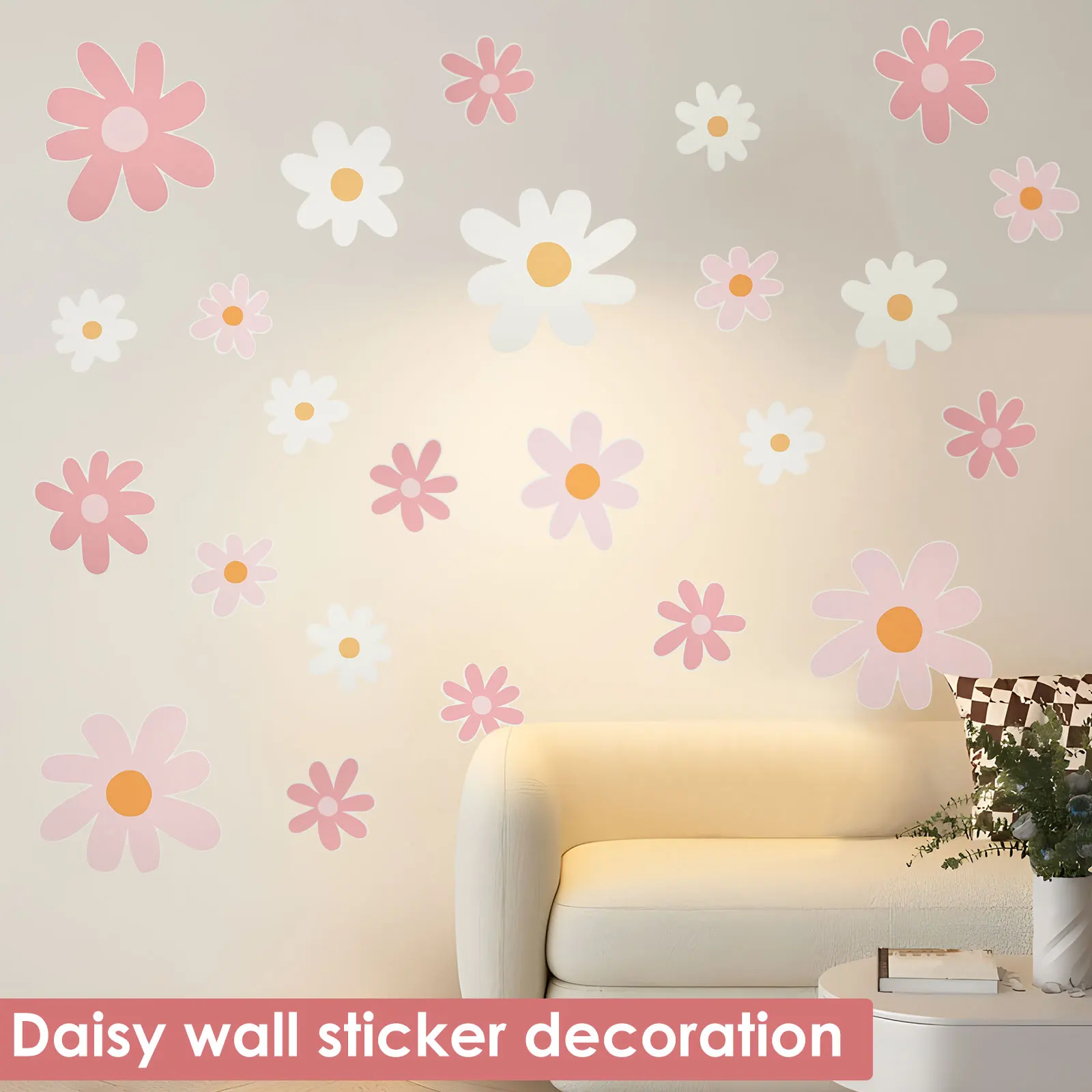 Baby Nursery Plants - 12 yaprak sevimli papatya çiçek duvar