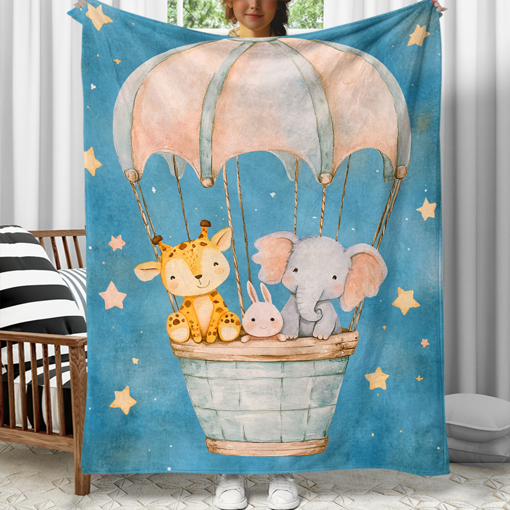 Baby Nursery Hot Air Balloon - Sevimli hayvanlar sıcak hava balonu yıldızlar
