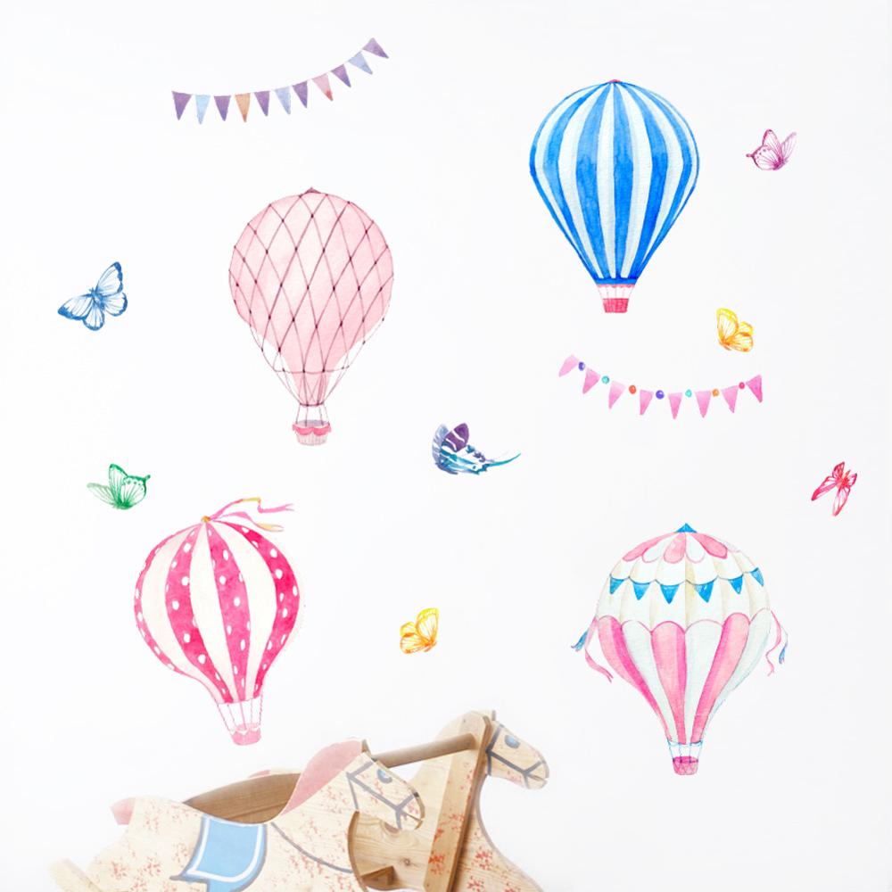 Baby Nursery Hot Air Balloon - Karikatür Sıcak Hava Balonu Duvar Sticker