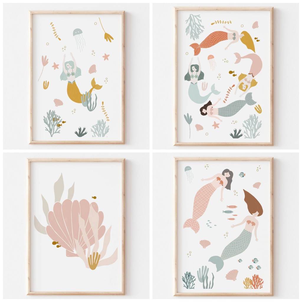 Baby Nursery Ocean - Boho Kreş Okyanus Temalı Pembe Deniz