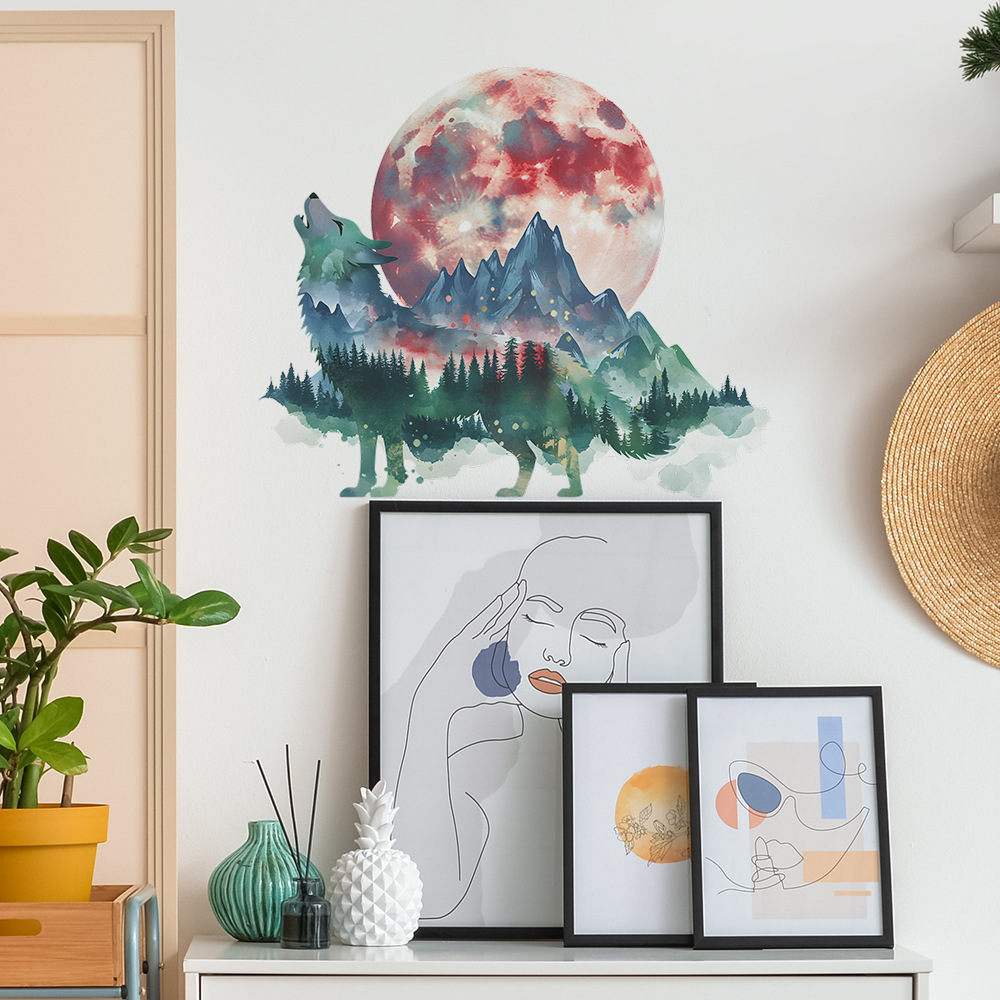 Baby Nursery Furniture - Kurt Dolunay Geceleri Dağlar Manzara Duvar