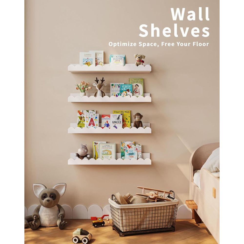 4'lü Paket Beyaz Yüzer Raflar, - Baby Nursery Floating Shelves incelemesi ve fiyatı