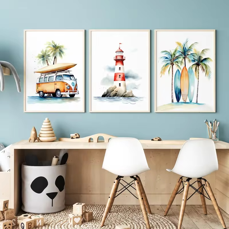 Sörf okyanus temalı kreş plaj  - Baby Nursery Ocean incelemesi ve fiyatı