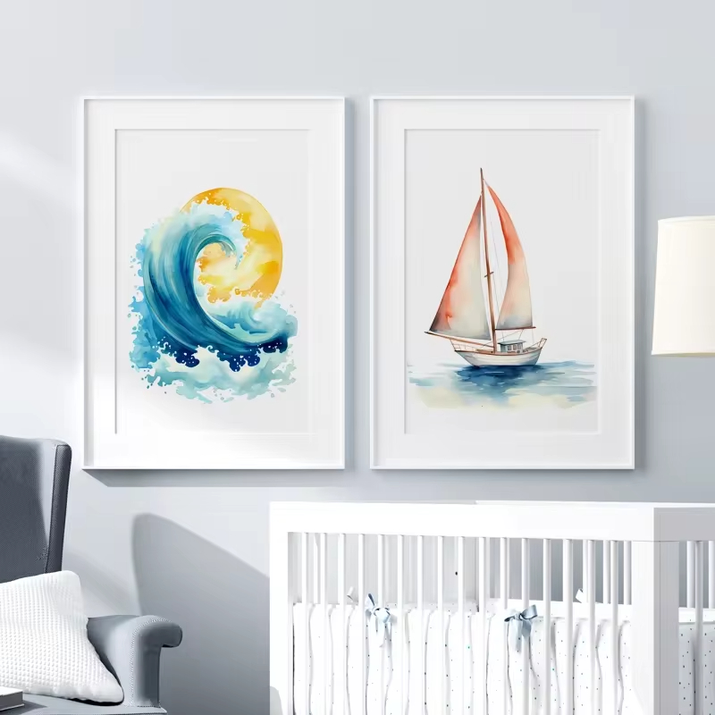 Sörf okyanus temalı kreş plaj  - Baby Nursery Ocean incelemesi ve fiyatı