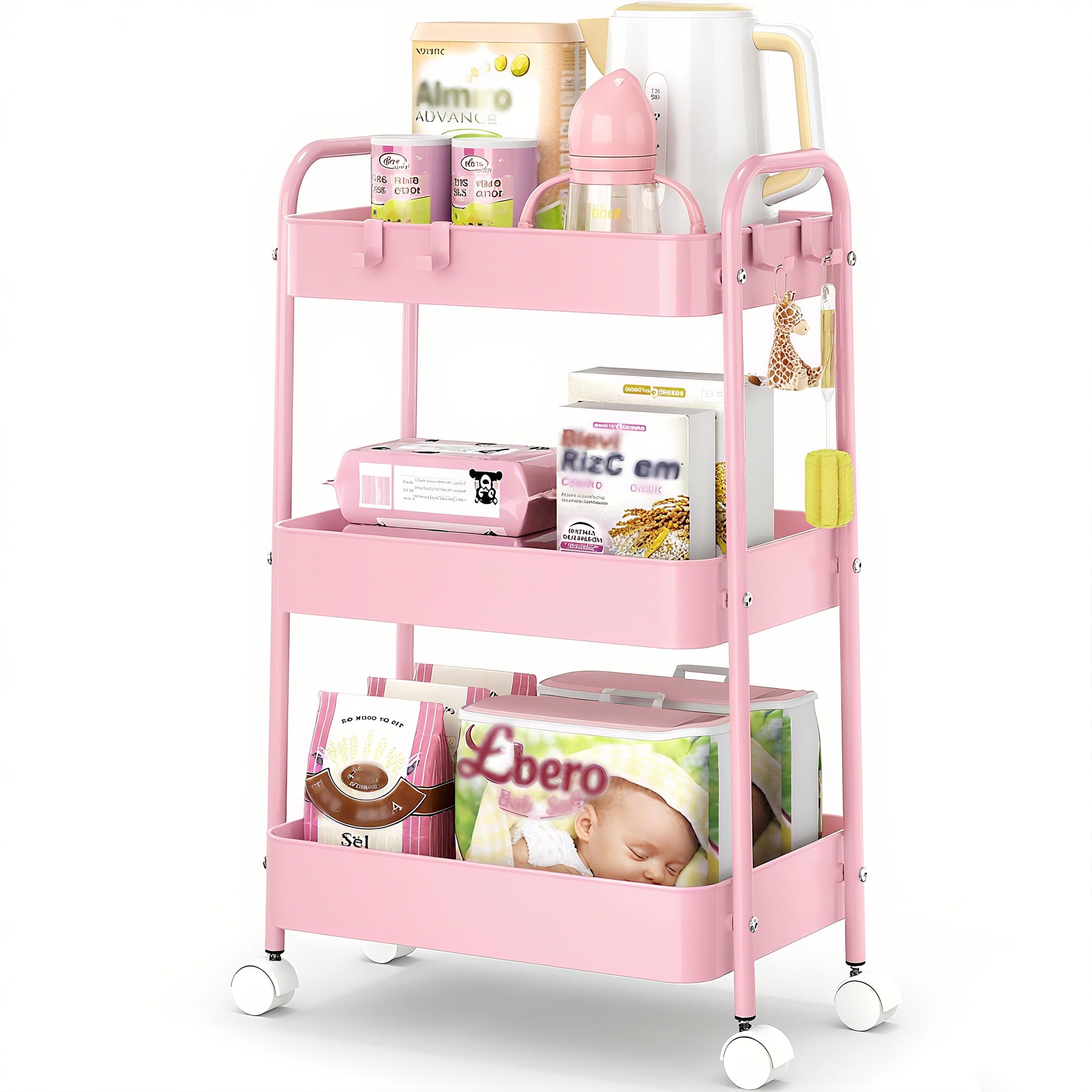 3 Katmanlı Tekerlekli Metal Ar - Baby Nursery Office incelemesi ve fiyatı