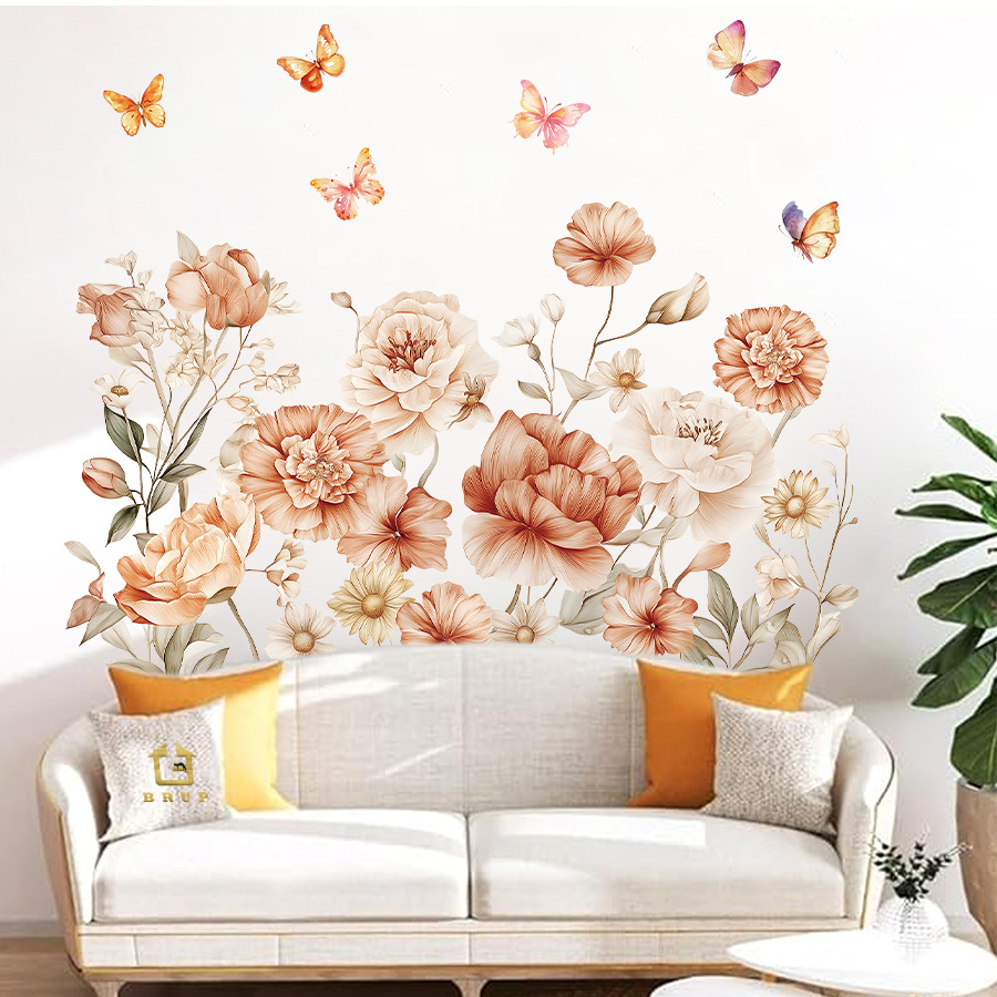 Boho Suluboya Çiçekler duvar ç - Baby Nursery Plants incelemesi ve fiyatı