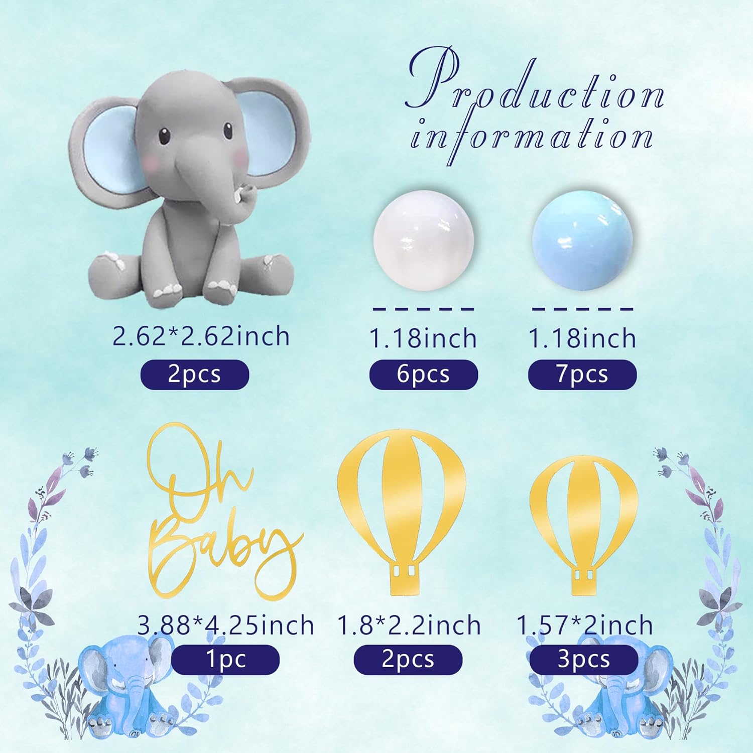 Fil Kek Dekorasyon Bebek Kek T - Baby Nursery Hot Air Balloon incelemesi ve fiyatı