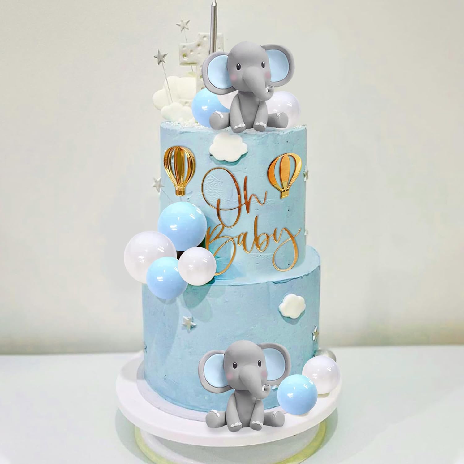 Fil Kek Dekorasyon Bebek Kek T - Baby Nursery Hot Air Balloon incelemesi ve fiyatı