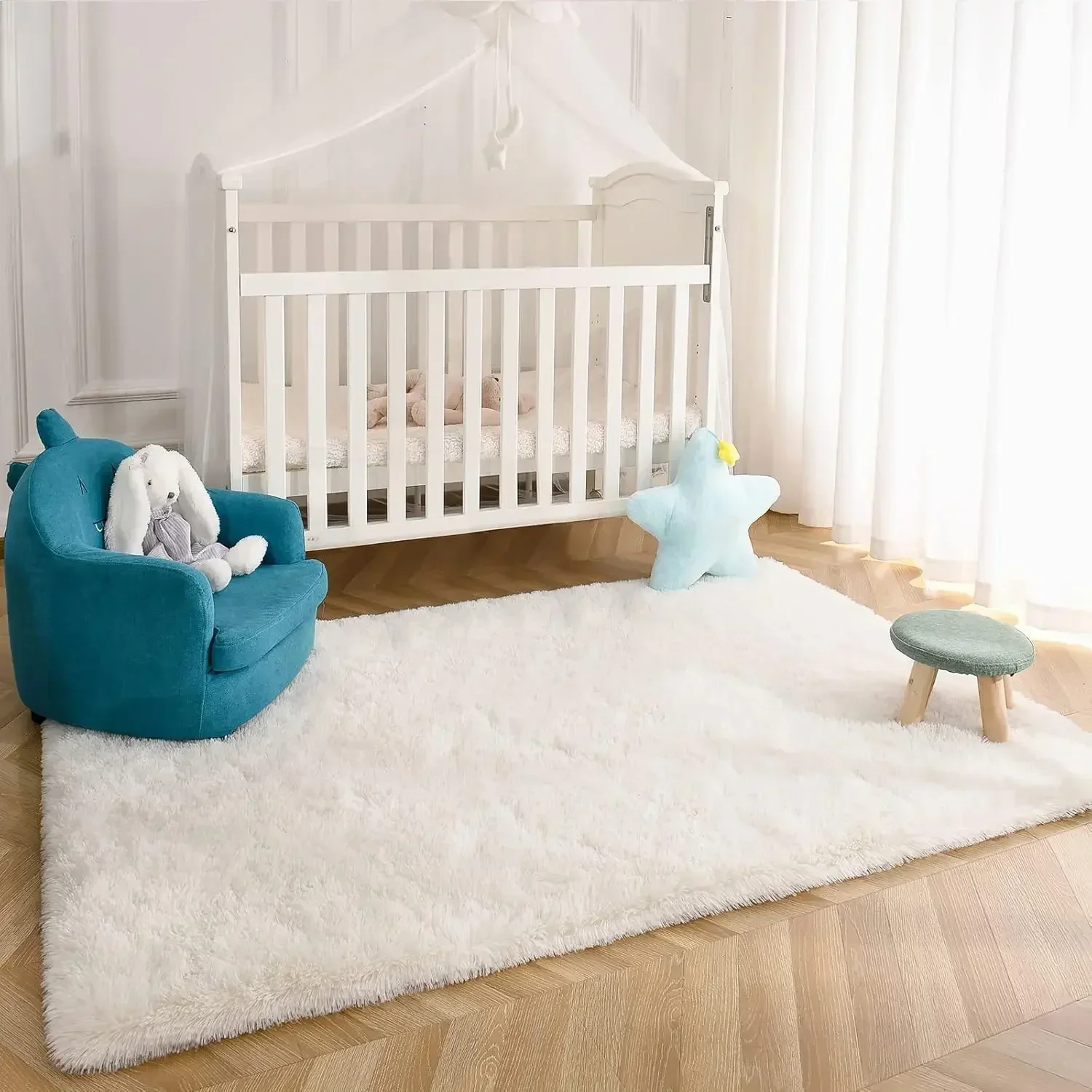 Kabarık krem beyaz yün halı lü - Baby Nursery Rug incelemesi ve fiyatı