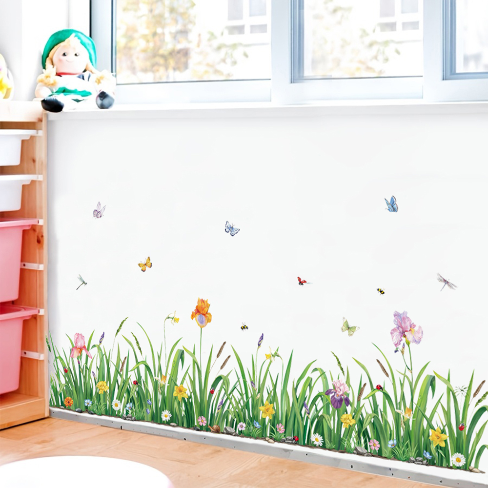 Yeşil Çim Çiçekler Borader Duv - Baby Nursery Plants incelemesi ve fiyatı