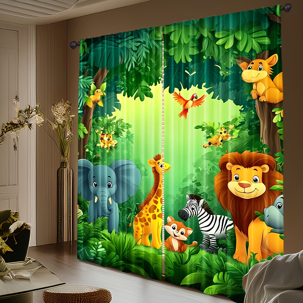 2 adet Karikatür Hayvan Perdel - Baby Nursery Jungle incelemesi ve fiyatı