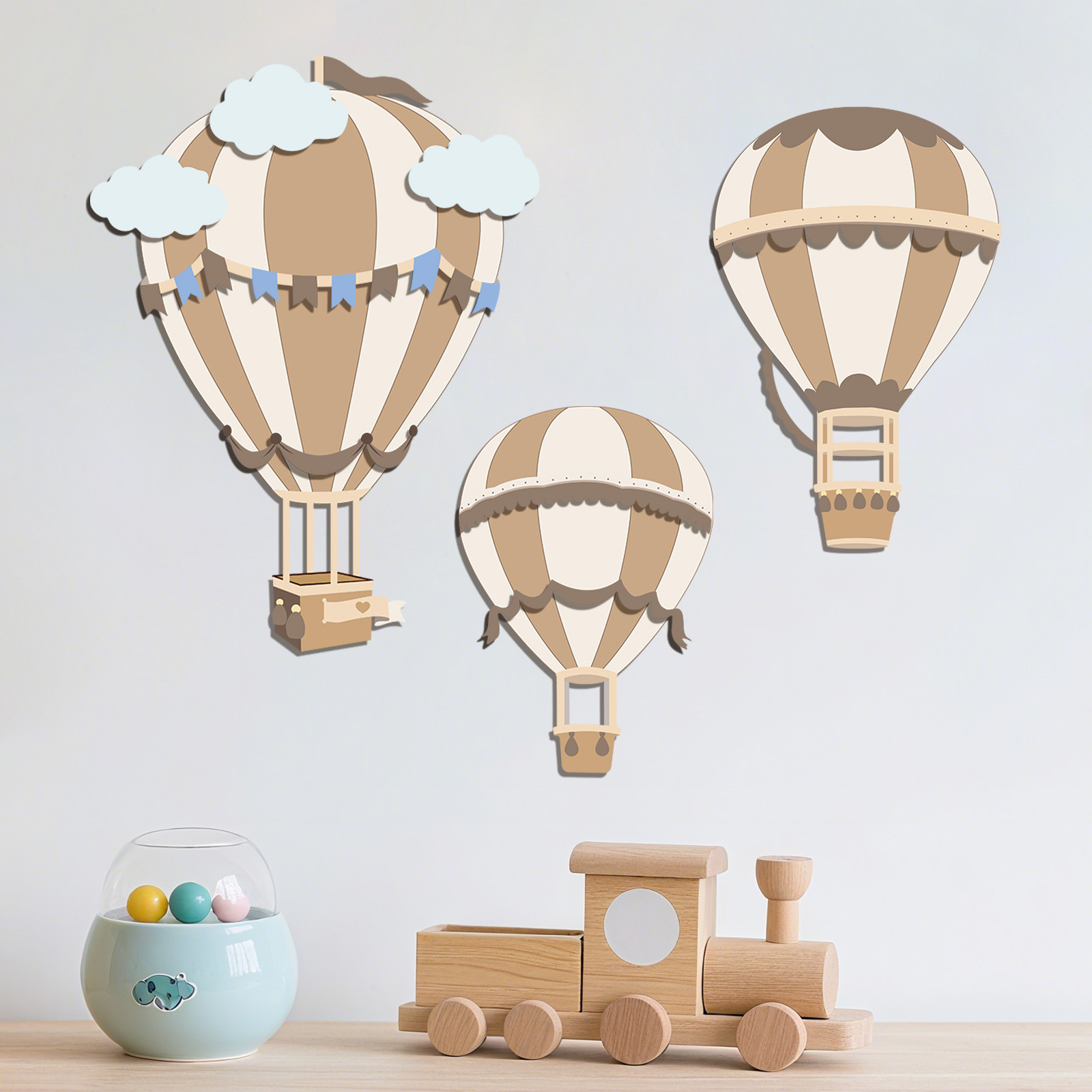 Nötr Sıcak Hava Balonu Ahşap D - Baby Nursery Hot Air Balloon incelemesi ve fiyatı