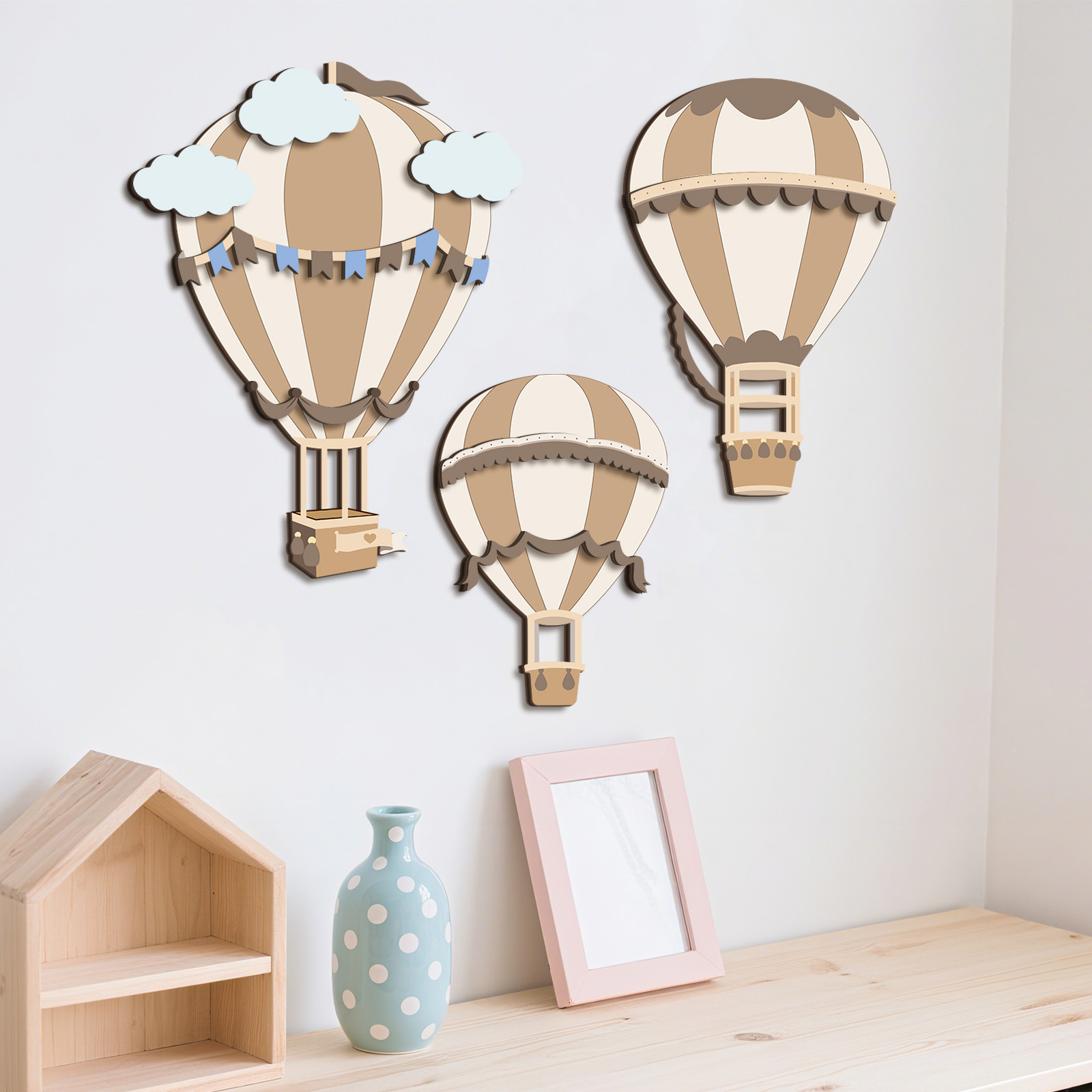 Nötr Sıcak Hava Balonu Ahşap D - Baby Nursery Hot Air Balloon incelemesi ve fiyatı