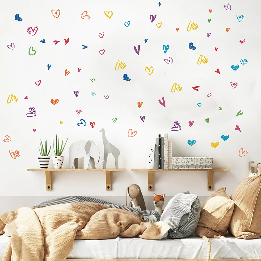 Suluboya Kalp Baskı Duvar Stic - Baby Nursery Furniture incelemesi ve fiyatı