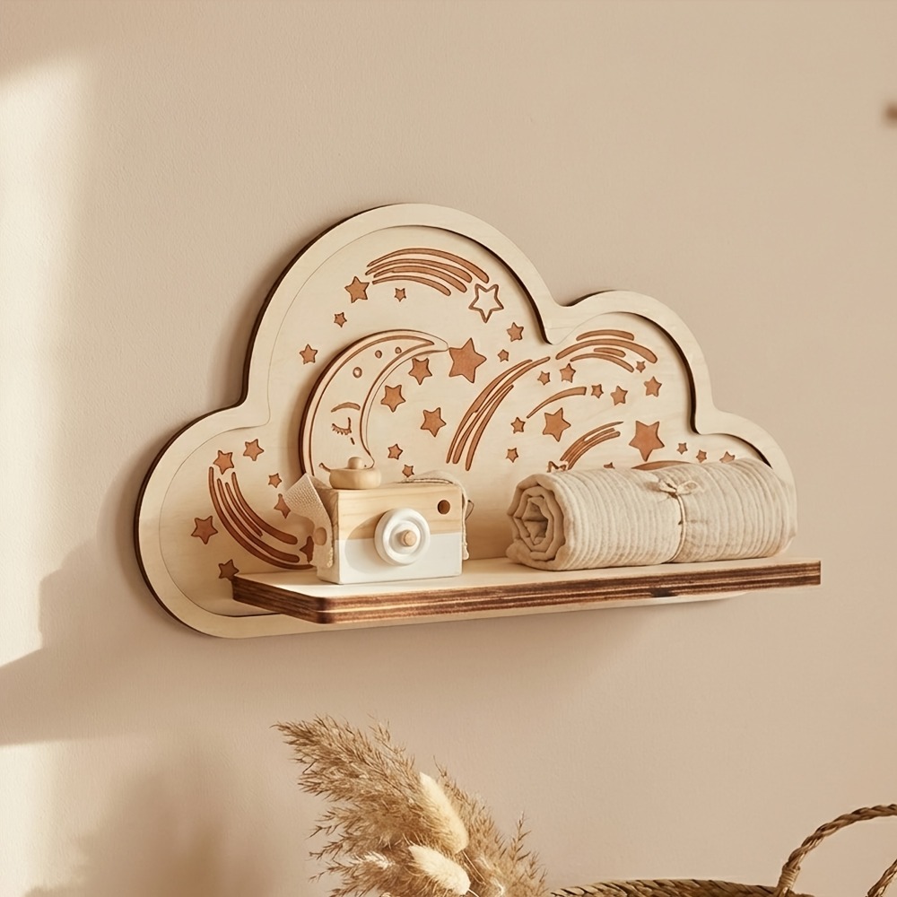 Ahşap Bulut Duvar Rafı Yıldız  - Baby Nursery Floating Shelves incelemesi ve fiyatı