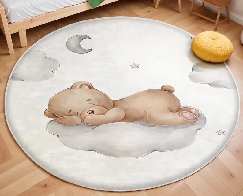 Pembe Balon Ayı Bulut Yuvarlak - Soft Rug Nursery incelemesi ve fiyatı