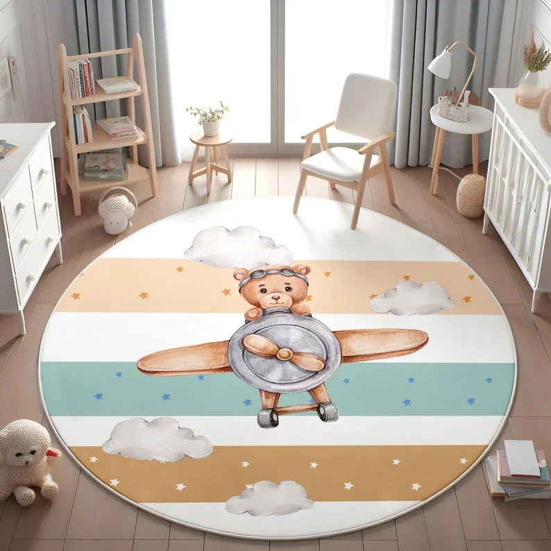 Pembe Balon Ayı Bulut Yuvarlak - Soft Rug Nursery incelemesi ve fiyatı