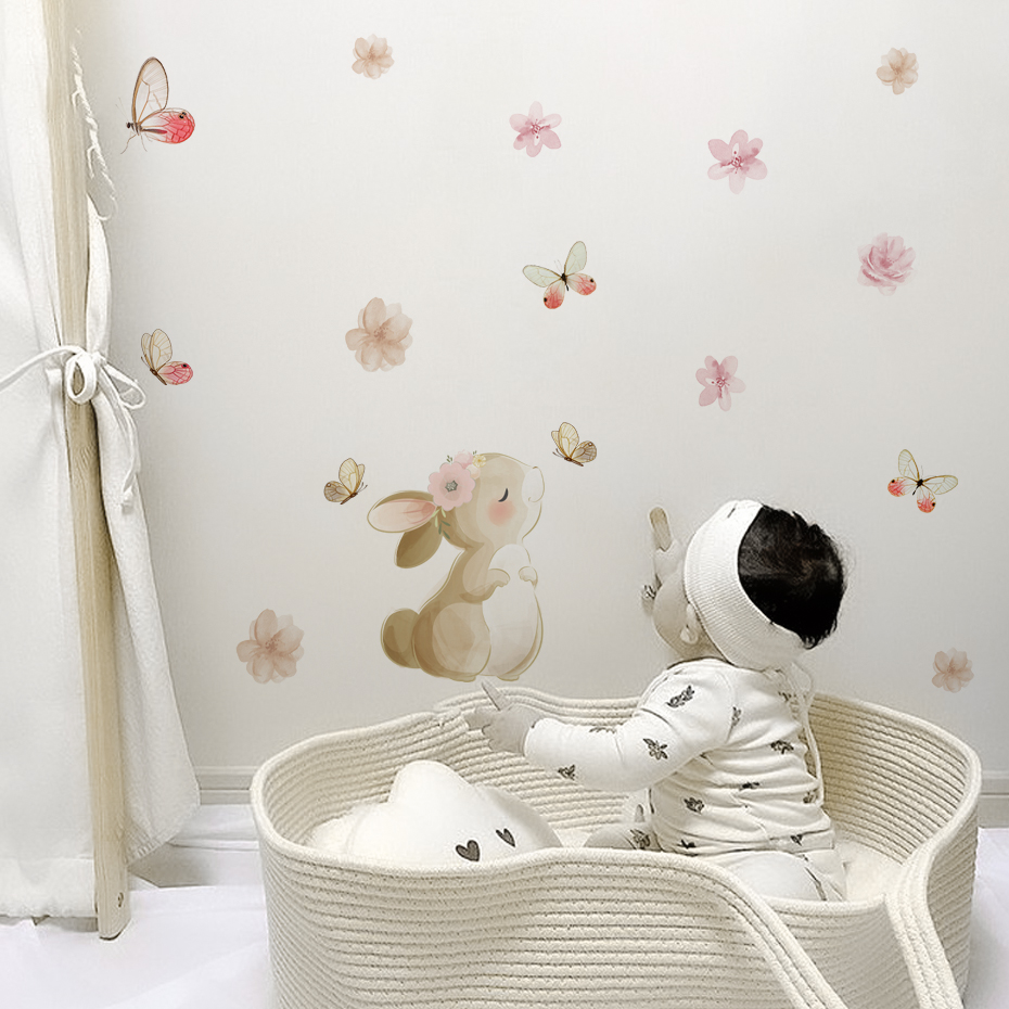 Karikatür Tavşan Çiçekler Kele - Baby Nursery Furniture incelemesi ve fiyatı