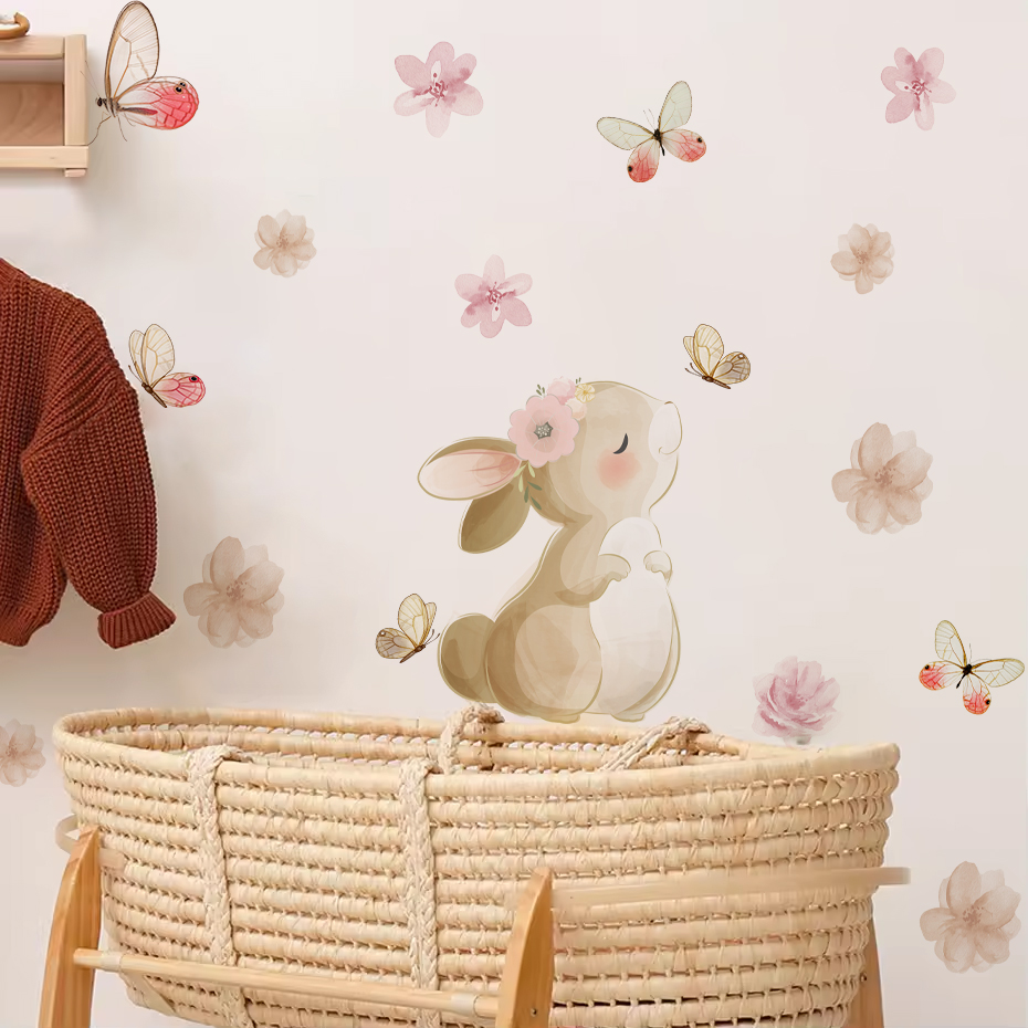 Karikatür Tavşan Çiçekler Kele - Baby Nursery Furniture incelemesi ve fiyatı
