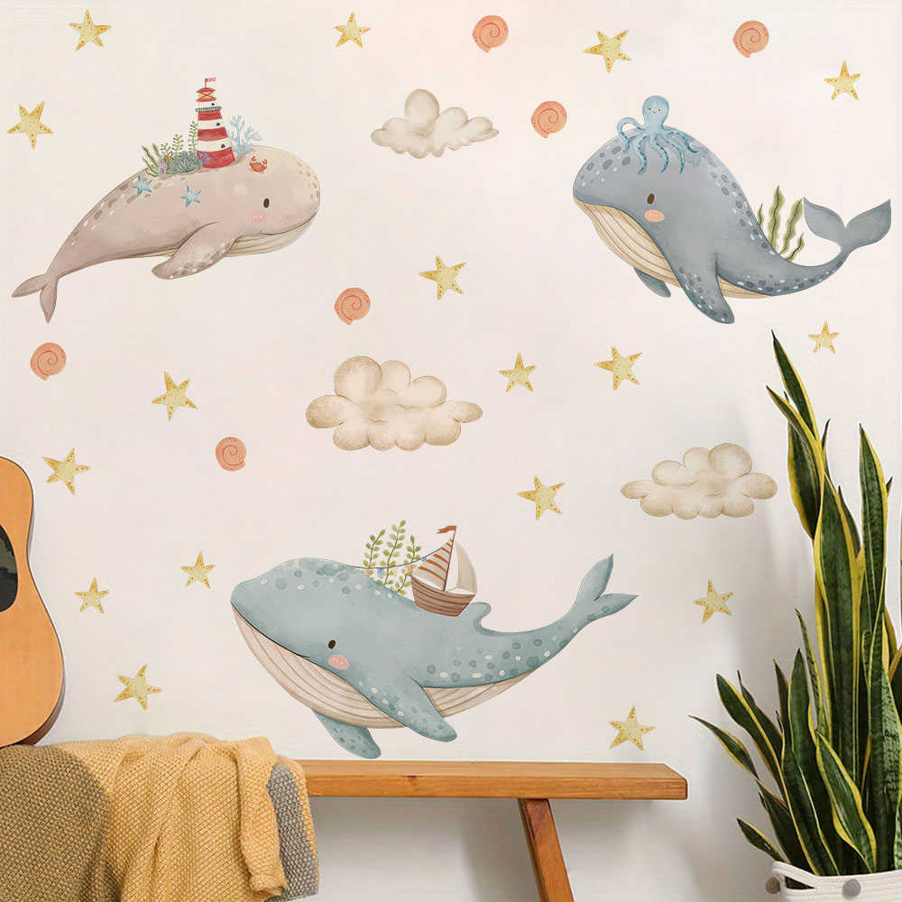Karikatür Deniz Balinası Yıldı - Baby Nursery Ocean incelemesi ve fiyatı