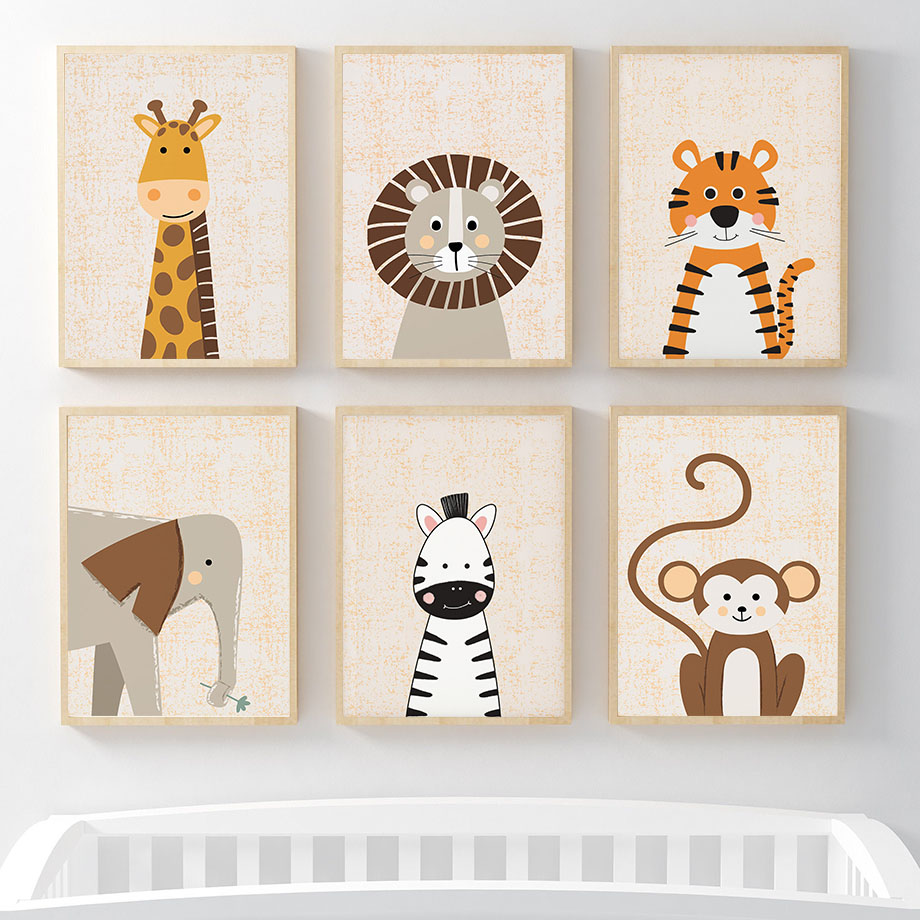 Aslan Zürafa Fil Zebra Maymun  - Baby Nursery Jungle incelemesi ve fiyatı
