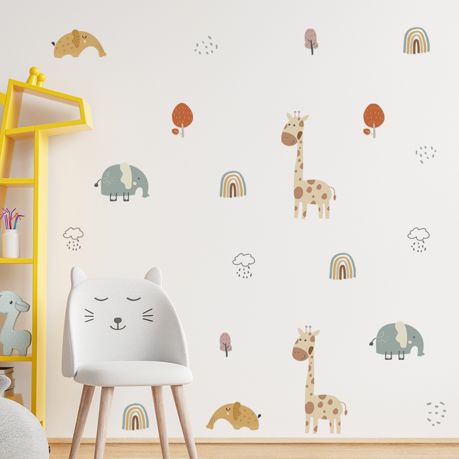 Karikatür Zürafa Fil Hayvan Du - Baby Nursery Plants incelemesi ve fiyatı