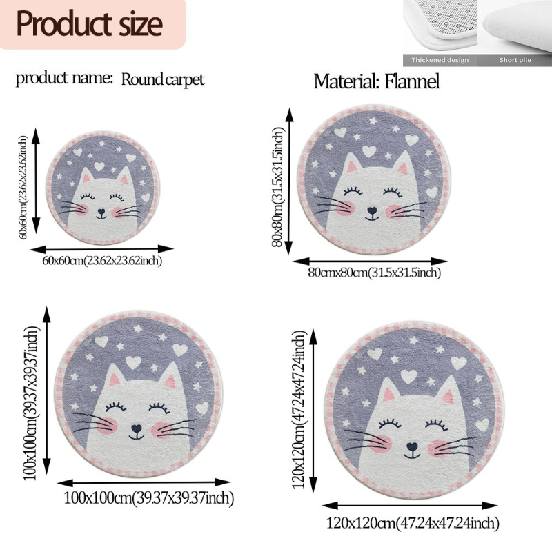 Sevimli Kedi Yuvarlak Halı Fla - Soft Rug Nursery incelemesi ve fiyatı