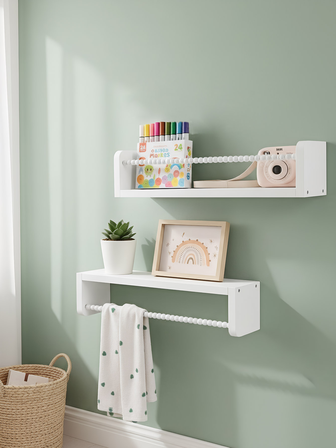 Ahşap Çocuk Odası Kitap Raflar - Baby Nursery Floating Shelves incelemesi ve fiyatı